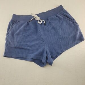 Aerie XL/T | Blue Ribbed Knit Drawstring Lounge Shorts 100% Cotton Pajamas